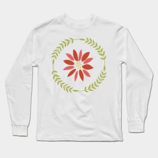 Retro Poinsettia Ornament Long Sleeve T-Shirt